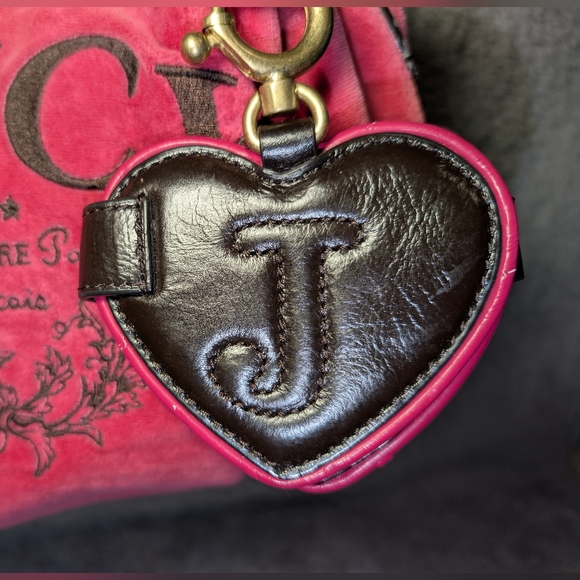 Vintage 2002 Juicy Couture Pink Velour Bag With Keychains Y2K Make Me An Offer ♥ - Picture 6 of 16